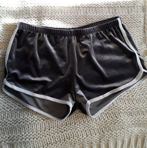 Gray velvet shorts